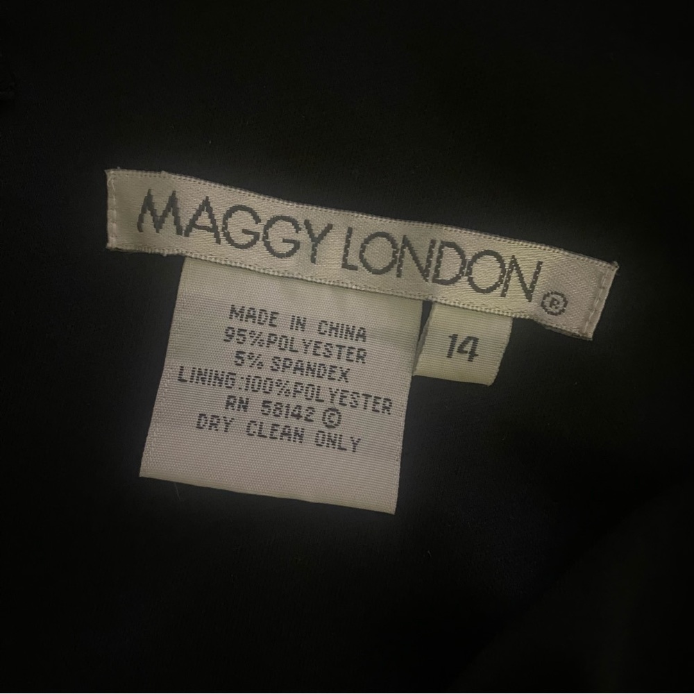 Maggy London Chic Black One-Shoulder Dress GUC 14 - Picture 3 of 5
